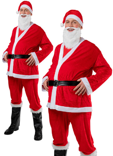 6pc deluxe velour - deluxe, santa