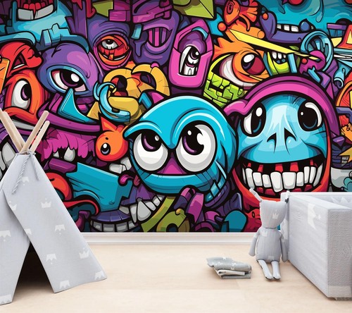 Colorful funny graffiti - colorful,