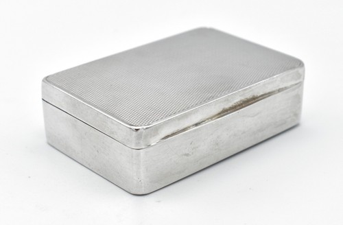 Antique solid silver snuff - snuff, box