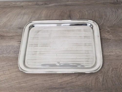Vintage silver plated tray art - silver,