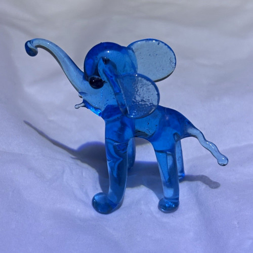 Unmarked blue art glass - blue,