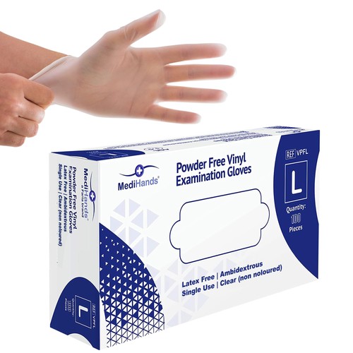 Medihands vinyl clear gloves - medihands,