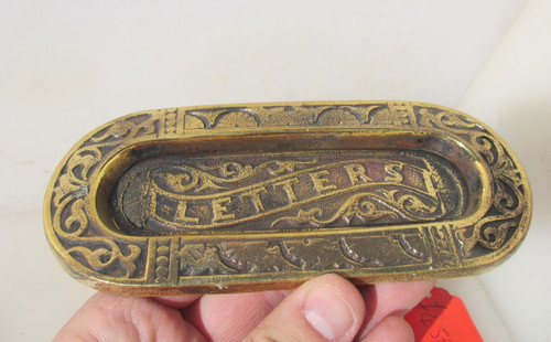 Victorian brass letterbox - victorian,