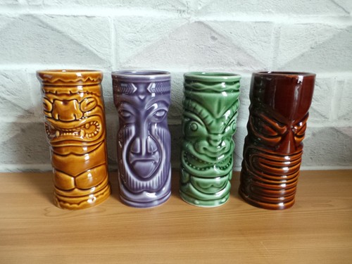 Ceramic tiki mugs - mugs, tropical