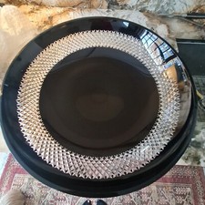 John Rocha Black Waterford Crystal Centrepiece footed Bowl 34cm dia.