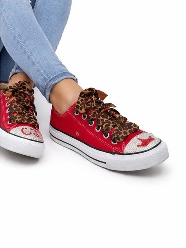 Custom red converse - converse, shoes
