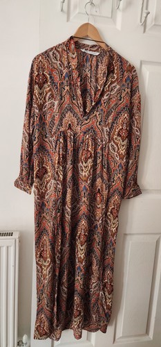 Zara paisley kaftan boho - paisley, brown