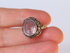 Rare Stunning Antique Zoltan White Silver Cameo Ring Pale Amethyst Glass? Size P