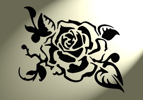 Shabby chic stencil rose - chic,