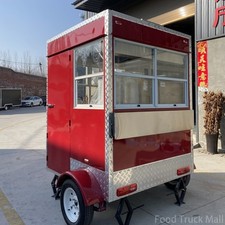Red Mobile Food Trailer | Compact Coffee & Snack Van | Street Food Cart
