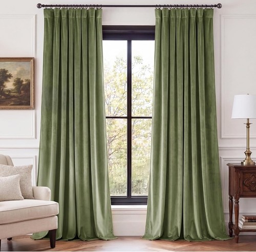Sage green curtains w x - green,