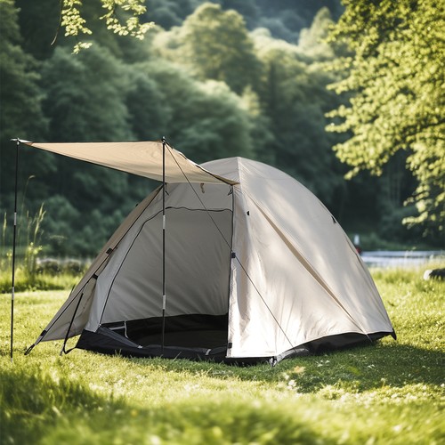 Camping tent man - camping, 3-4
