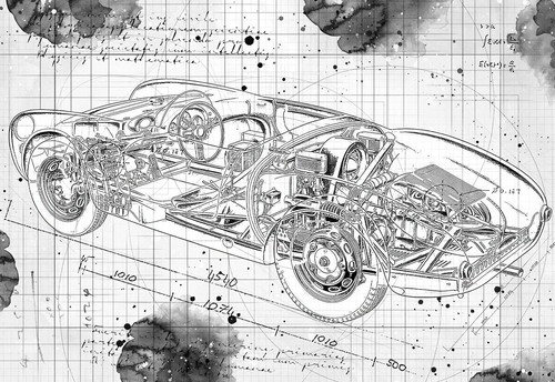 James dean drawing porsche - james,