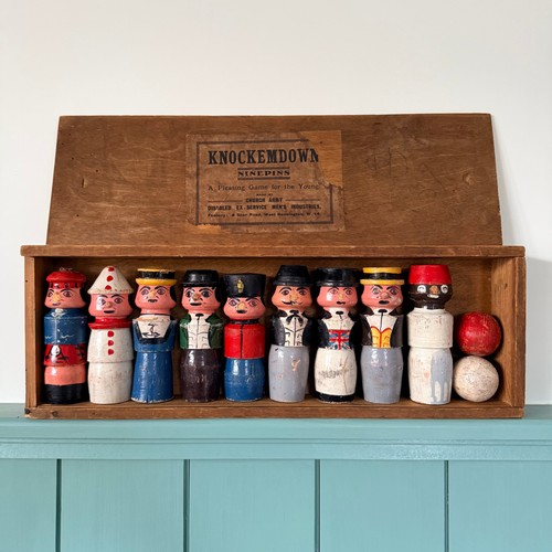 Antique knockemdown ninepins - knockemdown,