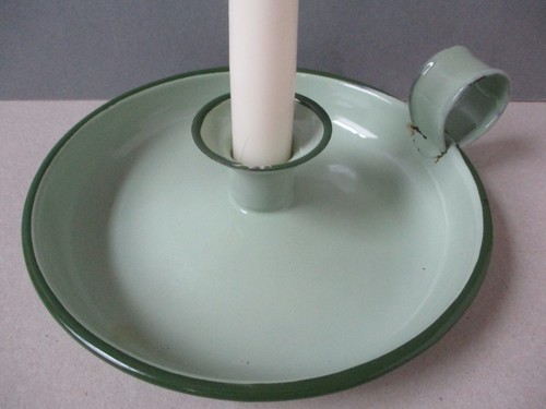 Vintage enamel chamberstick - a,