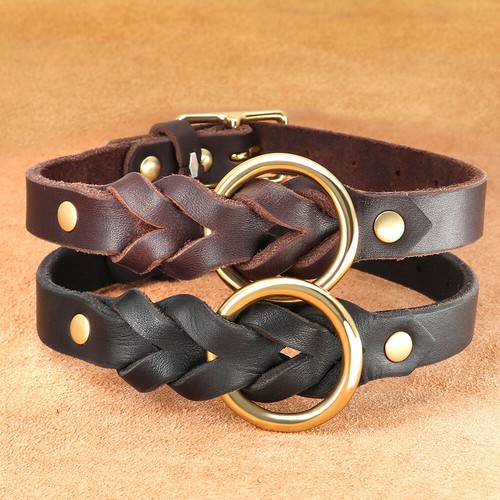 Braided pet dog collar - braided,