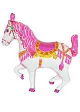 Large Pink Carousel Horse
