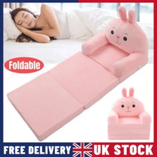 Kids Bed Chair Bed Folding Sleepover Mattress Single Futon Sofa Bed Printed UK