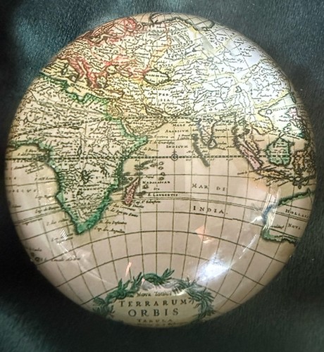 Vintage world map - map, glass