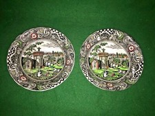 VINTAGE BLACK TRANSFERWARE LANDSCAPE by W.R. MIDWINTER ~ 2 BOWLS