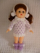 Hand knitted set for a 7.5/ 8" Doll ie rosebud/ginny (shown on a Ginny)