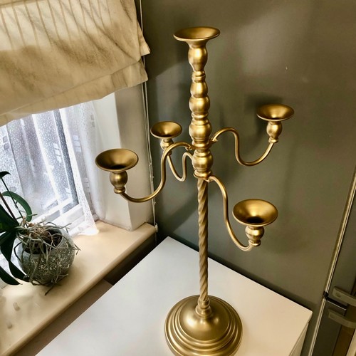 Gold candelabra candle holder - gold,