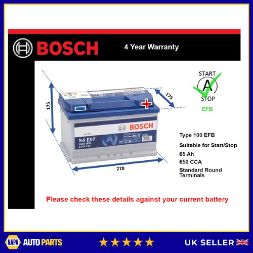 Efb car battery s4e07 - efb,