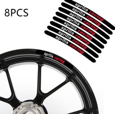 8 X Aprilia Racing Motorcycle Wheel Decals Rim Stickers Laminated Rs Rsv Tuono