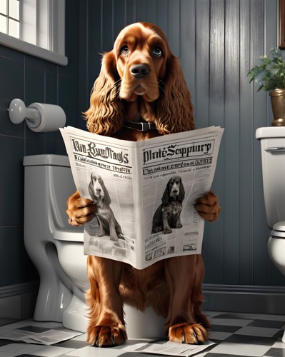 Cocker spaniel toilet metal - on,