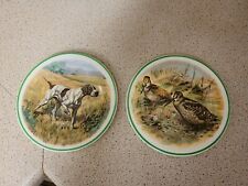 2 x Liverpool Road Pottery Stoke on Trent Pin Dishes Dogs and Birds