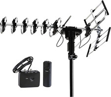 Outdoor Antenna HD TV 200 Miles Range with Motorized 360° Rotation, UHF/VHF/FM R