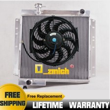Aluminum Radiator +16"Fan For 1981-1984 TOYOTA LAND CRUISER BJ40 BJ42 Diesel MT