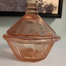 VINTAGE PINK GLASS ART DECO