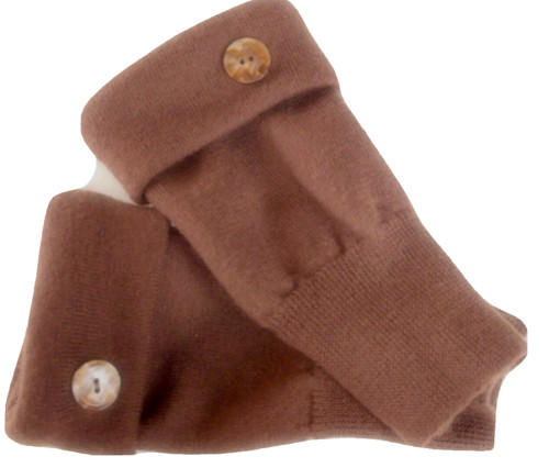 Fingerless gloves brown - fingerless,