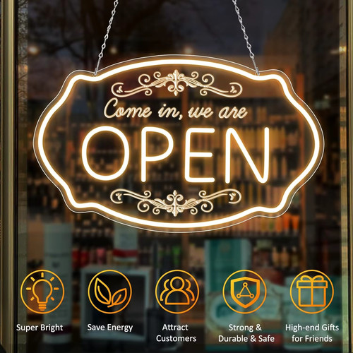 Open neon sign - neon, carving