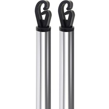 2 x 2.4 M Washing Line Pole Telescopic, Heavy Duty Stainless Steel Washing Line