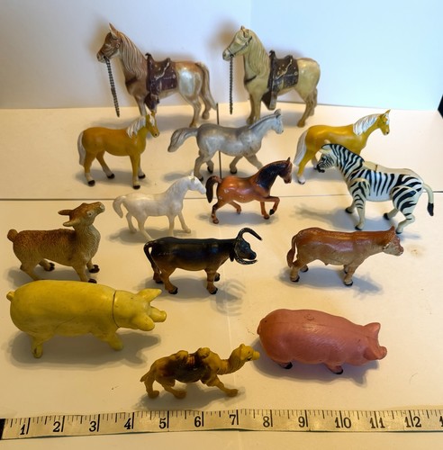 Vintage hard plastic horses - hard,