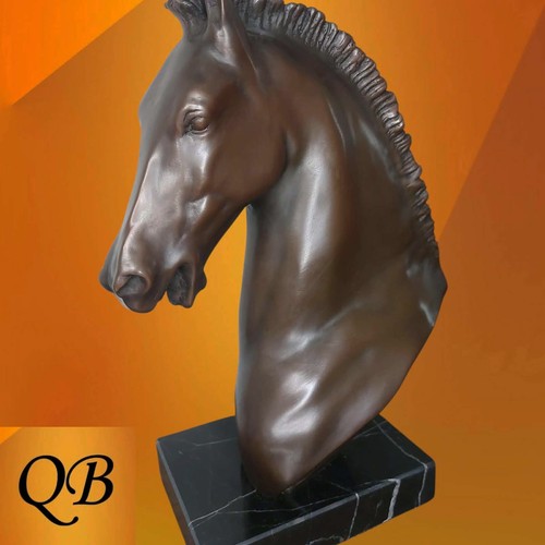 Art deco bronze horse head - bronze,