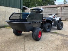 ATV Quad Tipper Trailer with Mesh Sides for Yard Manure Landscaping and Hay