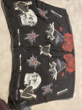 Alexander McQueen Silk Mix Chiffon Scarf Thorn In My Heart New With Tags