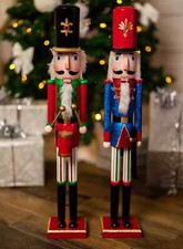 Christmas Nutcracker Wooden Decoration Large Soldier Red Blue Statue Xmas Decor