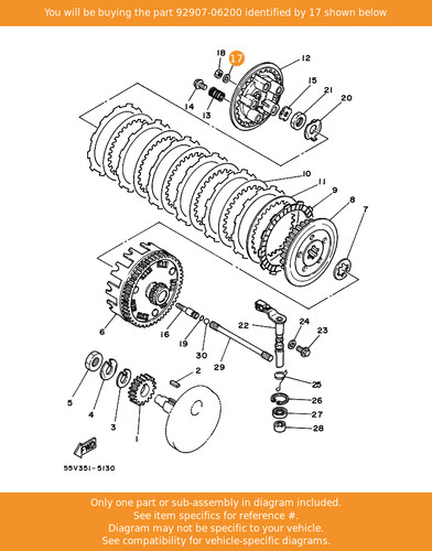 Yamaha washer 92907 06200 oem - yamaha, washer,