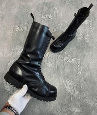 VTG Boots & Braces England Black Leather Rangers Boots 10114S Skinhead UK9 EU43