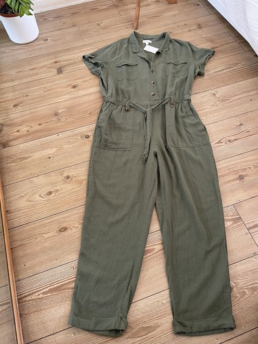 Khaki olive linen blend - ,