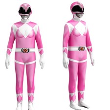 Kids Power Ranger Adults Jumpsuits Cosplay Party Costume Halloween Birthday Gift