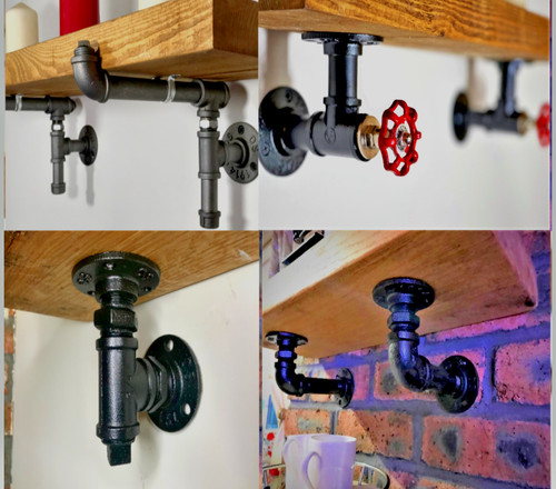 Pairs shelf pipe brackets - of,