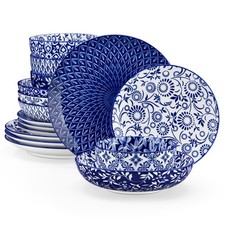 vancasso blue and white dinnerware set porcelain dinnerware, dinner service 3/4/6 people