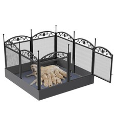 8Panels Dog Puppy Play Pen Tall Dog Fence Stakes Cage w Waterproof Fertility Mat