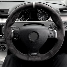 Alcantara Steering Wheel Cover Real Leather Wrap for VOLKSWAGEN VW PASSAT R36 L