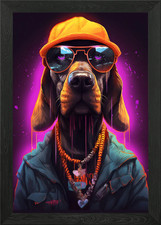 American Foxhound dog Framed